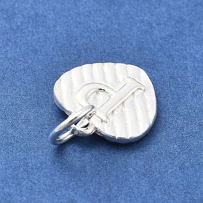 925 Sterling Silver Heart with Capital Letter Charms STER-S009-13P-S-1