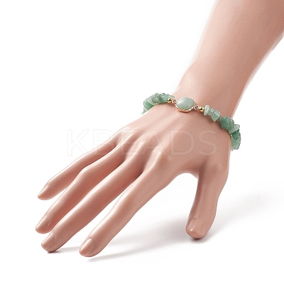 7Pcs 7 Style Natural & Synthetic Mixed Gemstone Square & Chips Beaded Stretch Bracelets Set for Women BJEW-JB09938-1