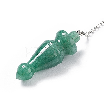 Natural Green Aventurine Pointed Dowsing Pendulums AJEW-B020-03P-01-1