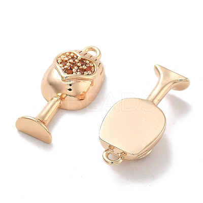 Brass Micro Pave Cubic Zirconia Pendants KK-M102-31G-1