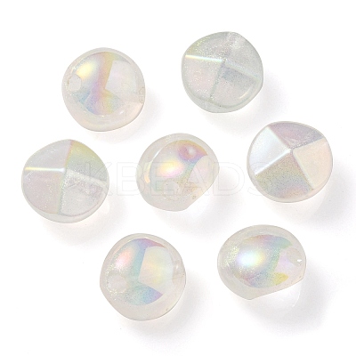 UV Plating Luminous Transparent Acrylic Beads OACR-P010-05E-1