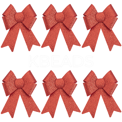 Christmas PVC Glitter Bowknot AJEW-SP0003-72A-01-1