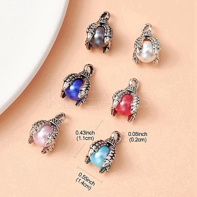 6 Bags 6 Colors Tibetan Style Alloy Charms FIND-YW0004-13-1