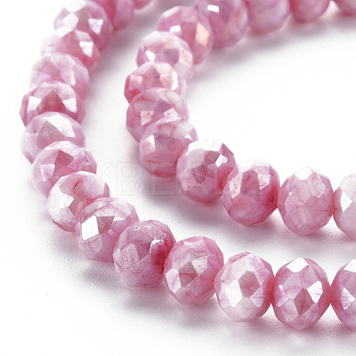 Opaque Baking Paint Glass Beads Strands EGLA-N006-010A-B02-1