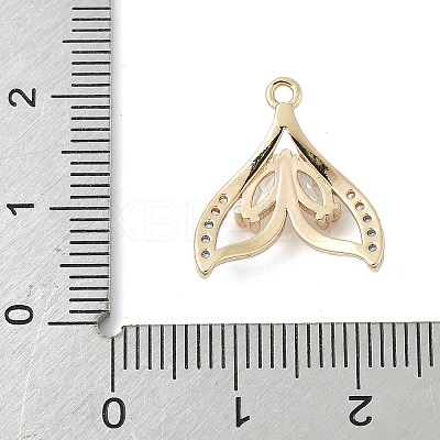 Brass Pave Light Sky Blue and Clear Cubic Zirconia Sea Animal Connector Charms LS-KK-M326-07C-G-1