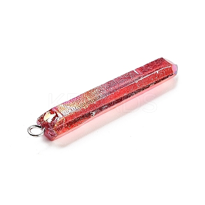 Electroplated Natural Quartz Pendants G-P315-B01-07P-1