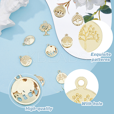 48Pcs 6 Style Alloy Pendants FIND-HY0002-82-1