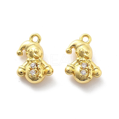 Brass Micro Pave Cubic Zirconia Pendants KK-U049-04G-07-1
