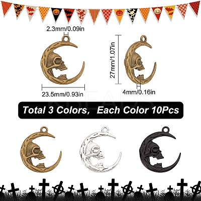 30Pcs 3 Colors Alloy Pendants FIND-SC0004-57-1