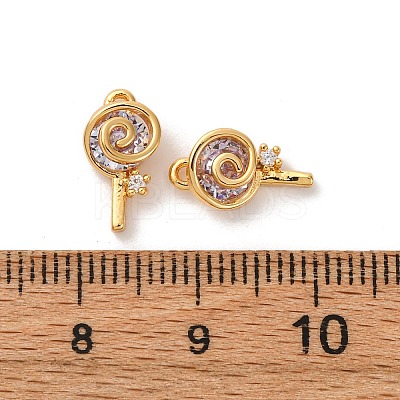Brass Micro Pave Cubic Zirconia Pendants KK-K382-25G-03-1