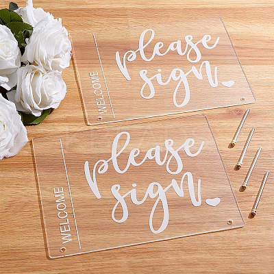 2Pcs Custom Word Acrylic Display Holder AJEW-FH0001-77-1