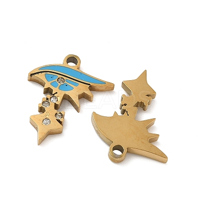 304 Stainless Steel Enamel Pendants STAS-D208-04G-1