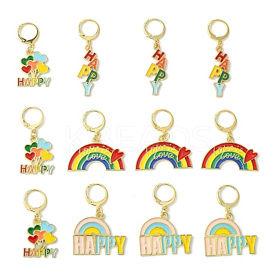 Alloy Enamel Pendant Stitch Markers HJEW-AB00345-1