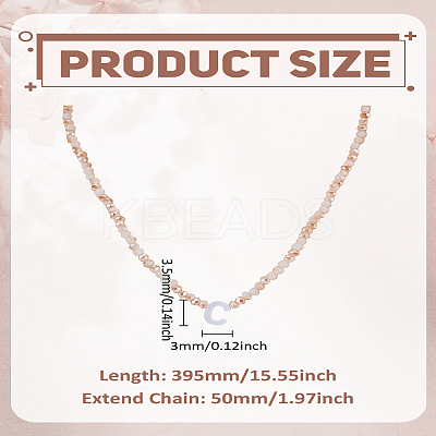 1Pc Glass Rondelle Beaded Necklaces NJEW-LP0007-23C-1