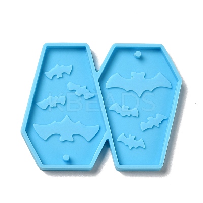 DIY Coffin with Bat Pendant Silhouette Silicone Molds LS-DIY-I099-16-1