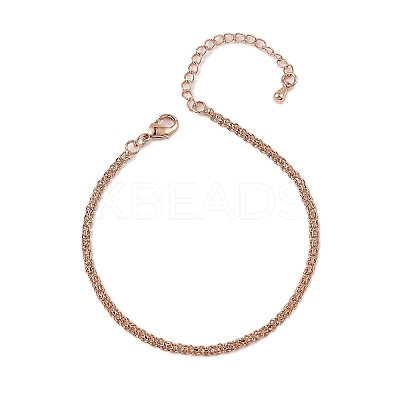 Brass Rope Chain Bracelets for Women BJEW-G735-08RG-1