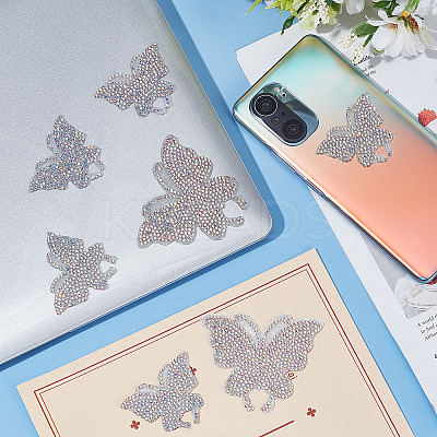 16Pcs 2 Style Butterfly Resin Rhinestone Stickers DIY-CP0008-77-1