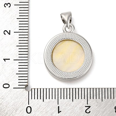 Natural Yellow Shell Carved Cameo Lady Pendants KK-D537-01P-01-1