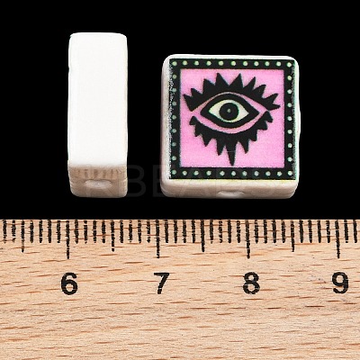 Printed Handmade Porcelain Beads PORC-G016-04U-1