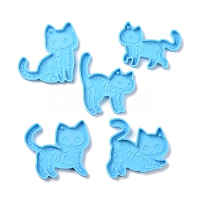 Skull Cat Shaped Pendant Silicone Molds DIY-L067-J01-1
