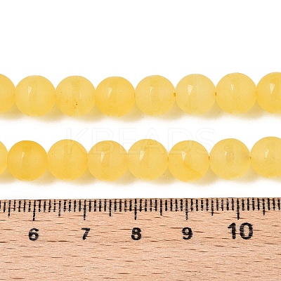 Frosted Natural White Jade Beads Strands G-T138-8mm-209J-1