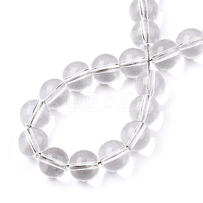 Baking Paint Transparent Glass Round Bead Strands DGLA-Q022-8mm-01-1