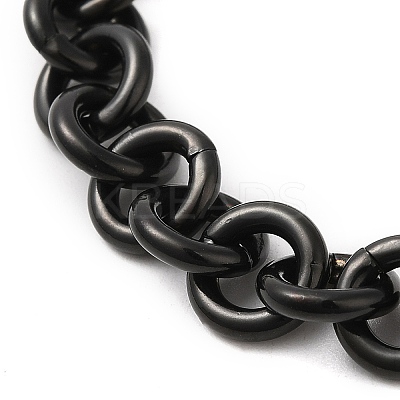 Ion Plating(IP) 304 Stainless Steel Rolo Chain Bracelets BJEW-F433-01B-1