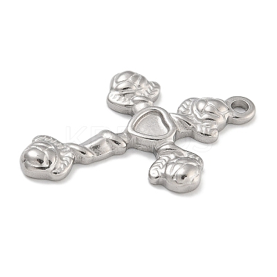 304 Stainless Steel Pendant Cabochons Settings STAS-D197-11P-1