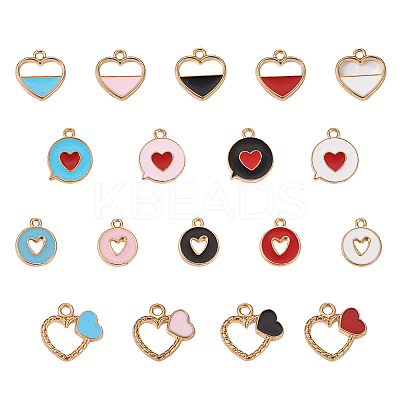 72Pcs 18 Style Alloy Enamel Charms & Pendants ENAM-CW0001-11-1