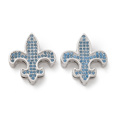 Brass Micro Pave Cubic Zirconia Beads KK-C086-05P-1
