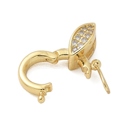 Brass Micro Pave Clear Cubic Zirconia Twister Clasps KK-P293-02F-G-1