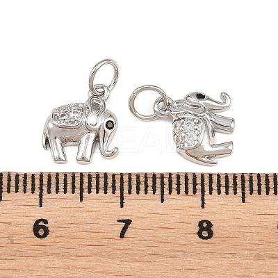Brass Micro Pave Clear Cubic Zirconia Charms KK-H292-56A-P-1