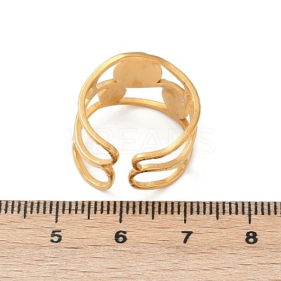304 Stainless Steel Cuff Rings RJEW-S629-03G-1