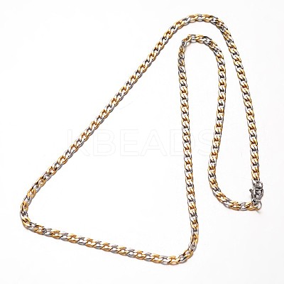 304 Stainless Steel Curb Chains Necklaces NJEW-O066-25M-1