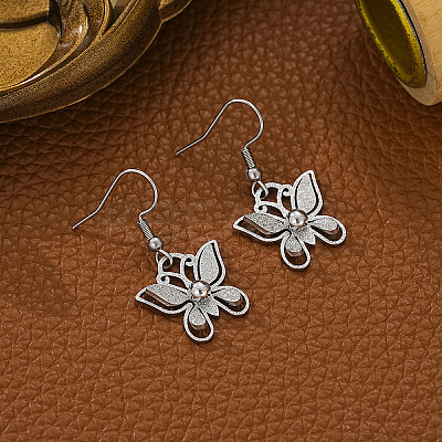 Butterfly 304 Stainless Steel Dangle Earrings & Pendant Necklaces Sets for Women FS-WG10669-03-1