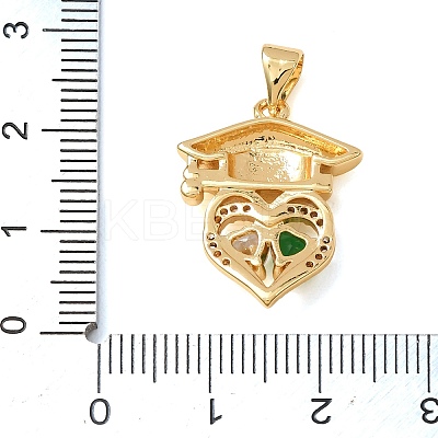 Brass Micro Pave Cubic Zirconia Pendants KK-CBA0009-10G-C-1