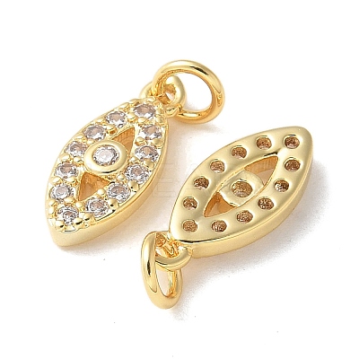 Brass Micro Pave Clear Cubic Zirconia Pendants KK-Q031-47G-08-1