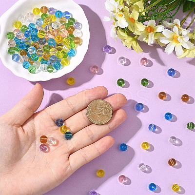 240Pcs 8 Colors Transparent Glass Beads Strands GLAA-YW0005-30-1