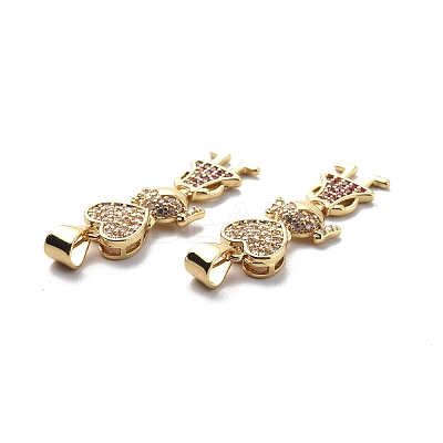 Brass Cubic Zirconia Pendants KK-G446-20G-1