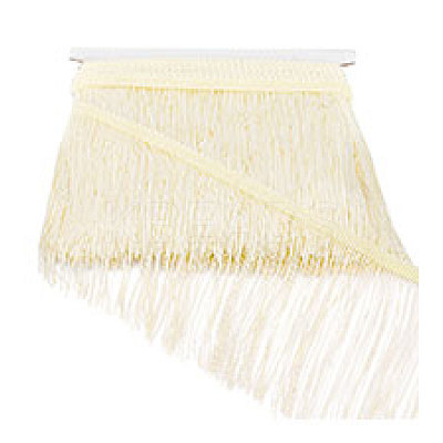 10 Yards Polyester Fringe Ribbon OCOR-WH0046-97-1