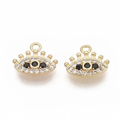 Brass Micro Pave Cubic Zirconia Charms ZIRC-T011-05G-NF-1