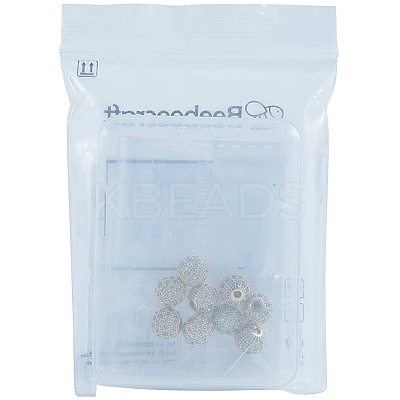 Rack Plating Brass Cubic Zirconia Beads ZIRC-NB0001-09-1