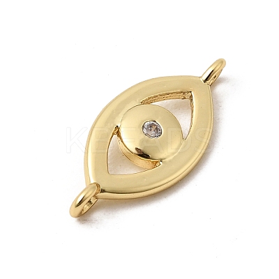 Brass Micro Pave Clear Cubic Zirconia Eye Connector Charms KK-H267-072G-1