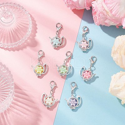 Imitation Pearl Acrylic Pendant Decorations HJEW-JM04007-02-1