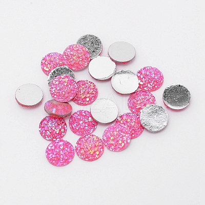Flat Back Resin Rhinestone Cabochons LS-CRES-WH0002-12C-1
