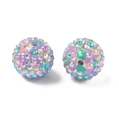 Round Resin Rhinestone Beads OACR-Z035-02D-1