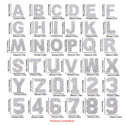 4 Sets 2 Styles Number 0~9 & Alphabet Hotfix Rhinestone PATC-GL0004-13-1