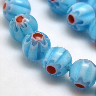 Round Millefiori Glass Beads Strands LK-P002-04-1