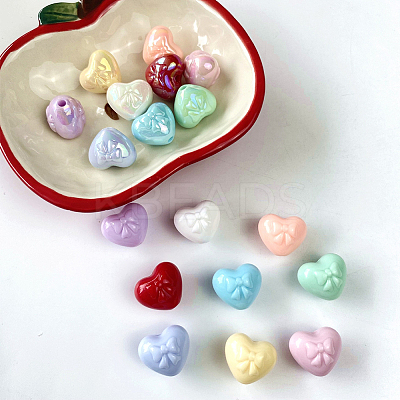 80Pcs AB Color Plated Opaque Acrylic Beads OACR-SP0002-45A-1