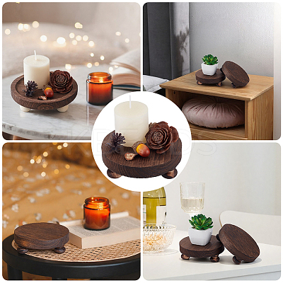 2Pcs Wooden Display Pedestals WOOD-WH20001-18-1